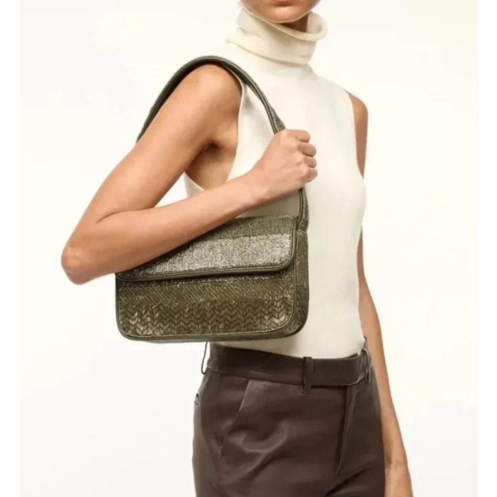 Staud Tommy Beaded Bag in Avocado - Picture 2 of 15